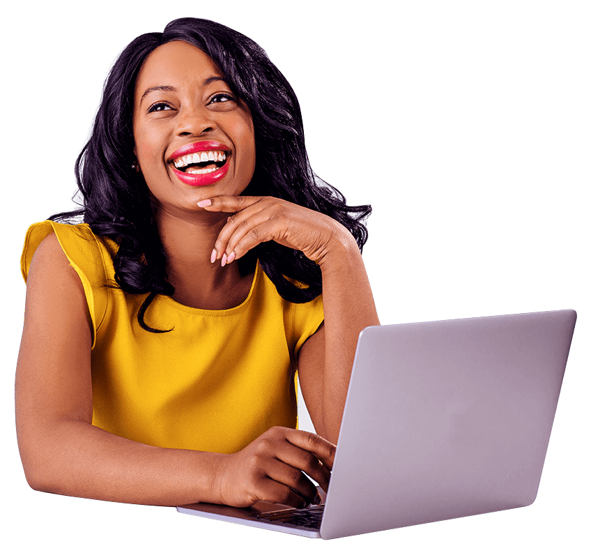 woman using laptop looking at a Digital marketing agency