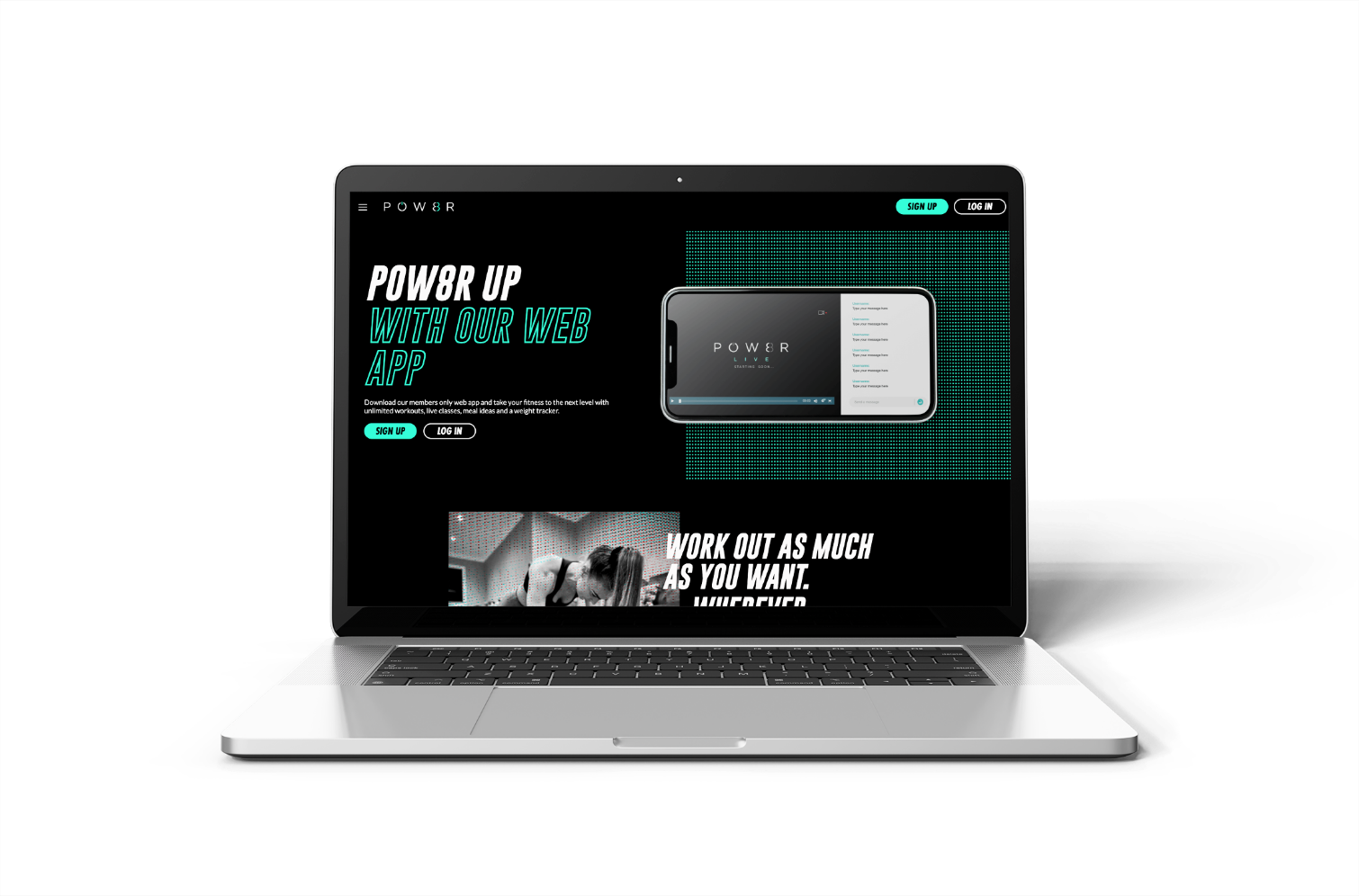 pow8r desktop website screenshot