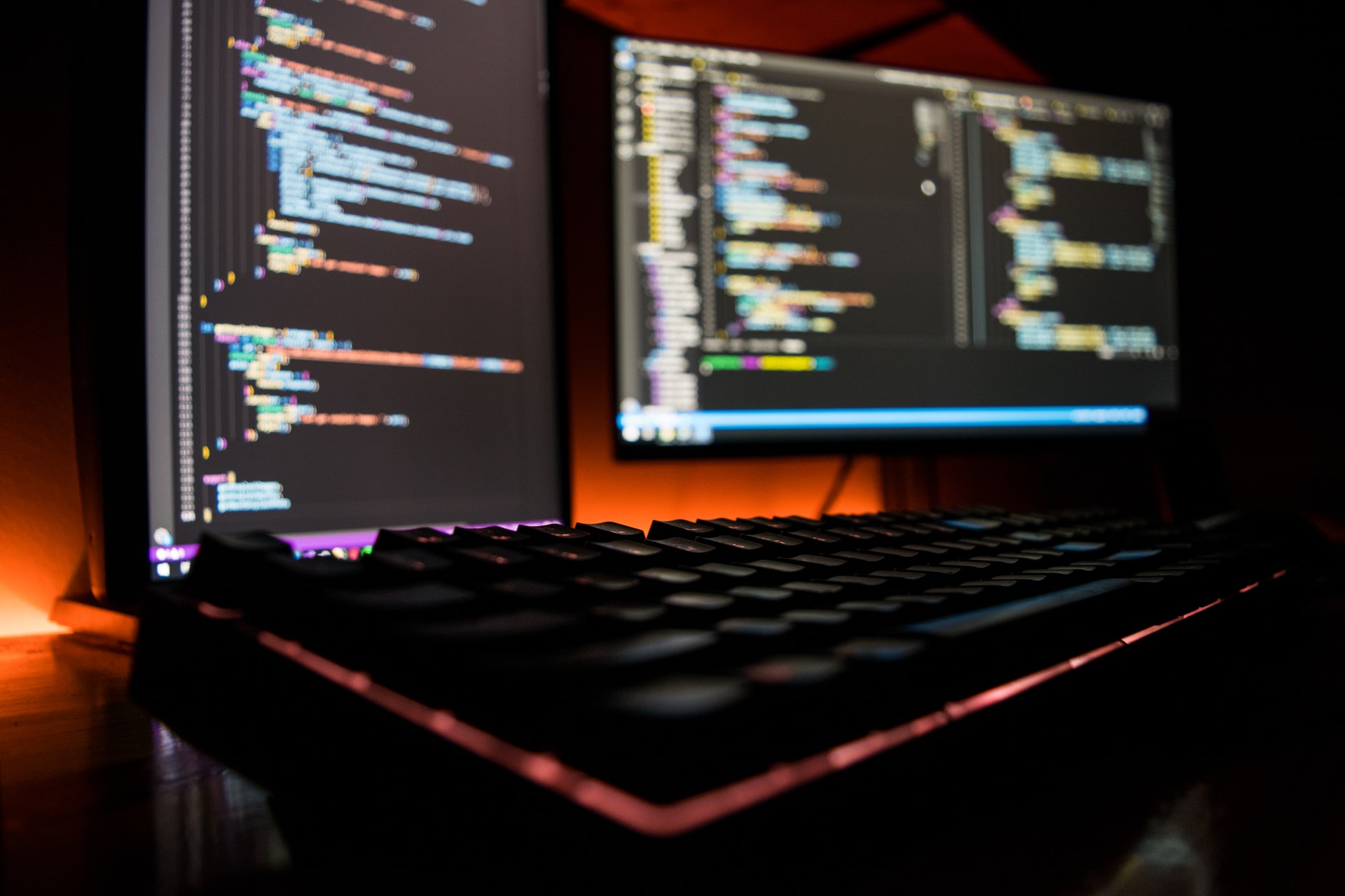 Server code on computer monitors