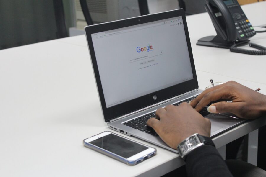 man-using-google-chrome-on-laptop