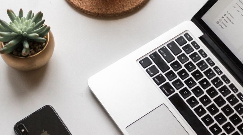 laptop on table