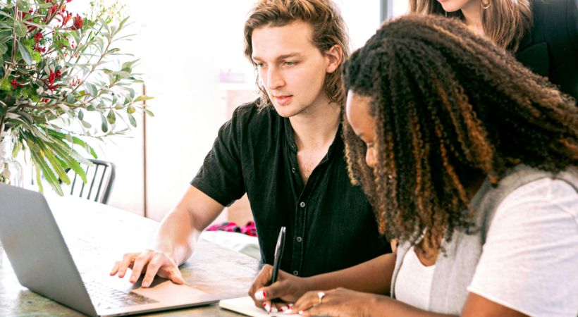 Colleagues creating a business strategy