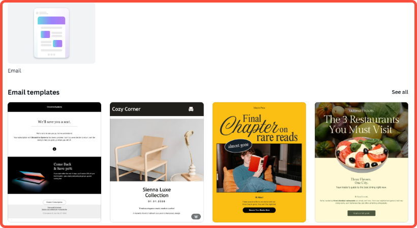 Canva email functions