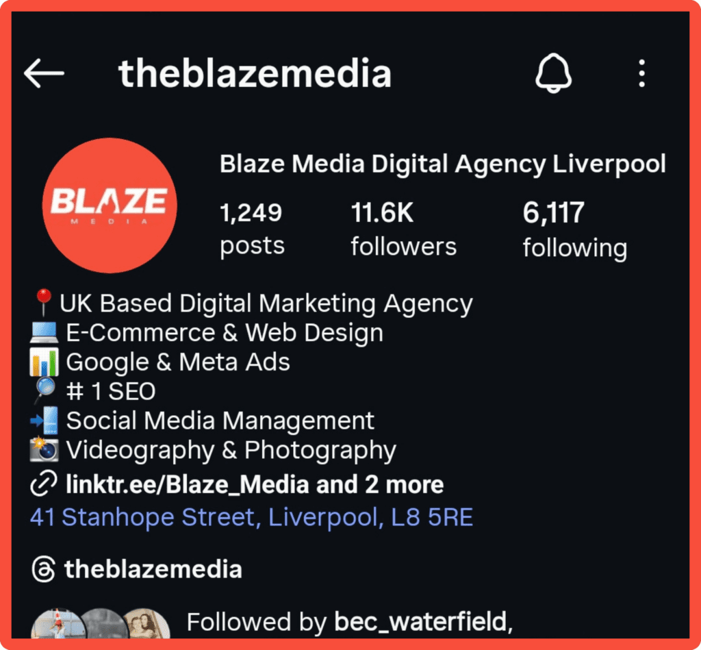Blaze media social media profile properly set up