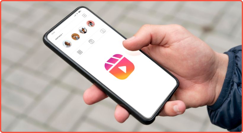 Person using Instagram reels on a smartphone.