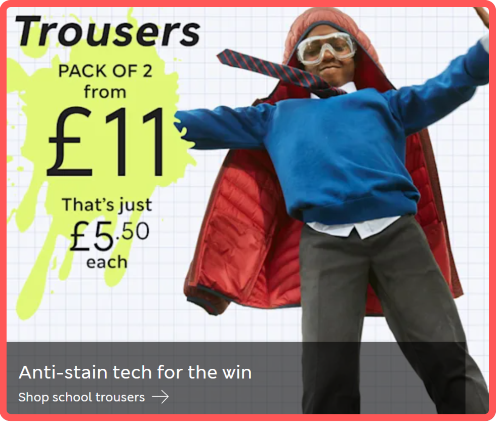 M & S back to school marketing messaging